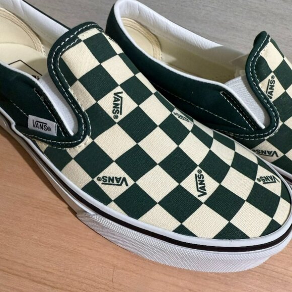 Emerald Green Classic Slip-On Checkerboard Shoe - Picture 3 of 5